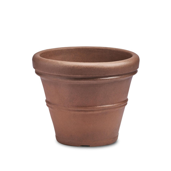 Brunello Classic Rolled-Rim Planter 14 Inch Rust