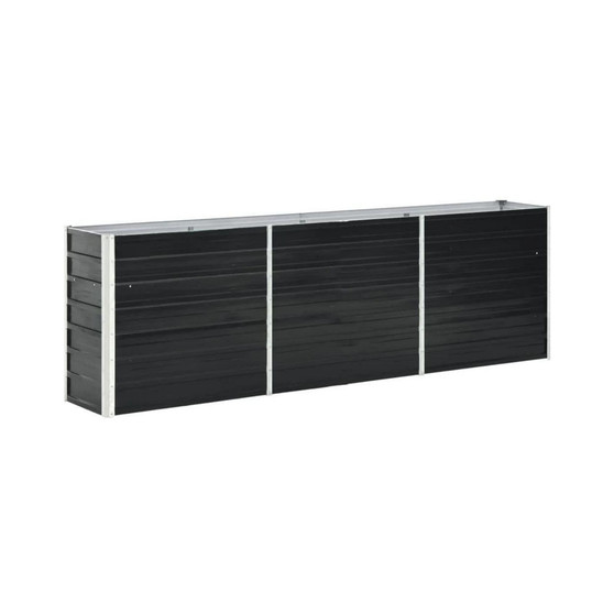 Garden Raised Bed Galvanized Steel 94.5"x15.7"x30.3" Anthracite