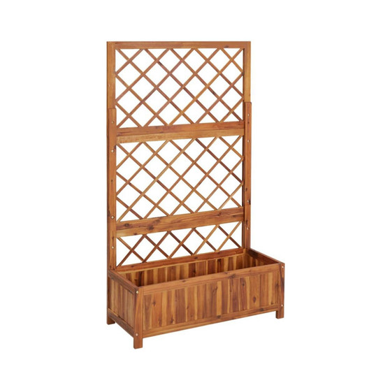Raised Bed with Trellis 33.5"x15"x59.1" Solid Acacia Wood