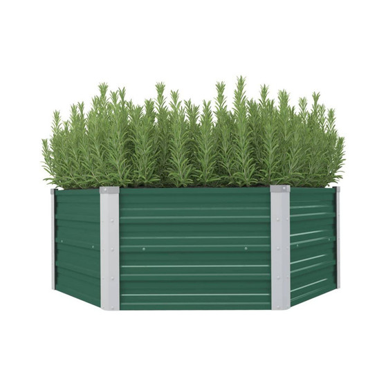 Raised Garden Bed 50.8"x50.8"x18.1" Galvanized Steel Green