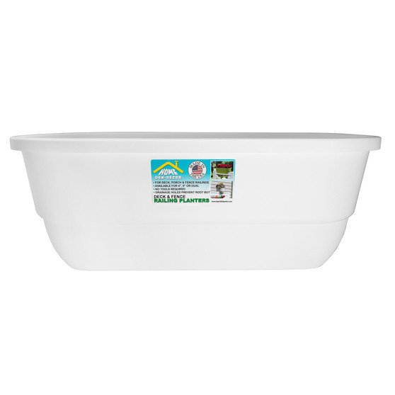 Exports AP5720W Dual Deck Railing Planter White - 24 Inch