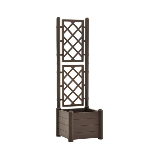 Garden Planter with Trellis 16.9"x16.9"x55.9" PP Mocha
