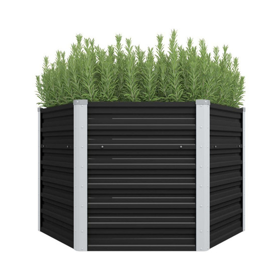 Garden Raised Bed Anthracite 50.8"x50.8"x30.3" Galvanized Steel