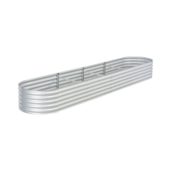 Garden Raised Bed 157.5"x31.5"x17.3" Galvanized Steel Silver
