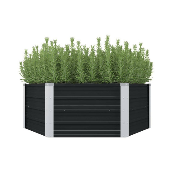 Raised Garden Bed Anthracite 50.8"x50.8"x17.7" Galvanized Steel