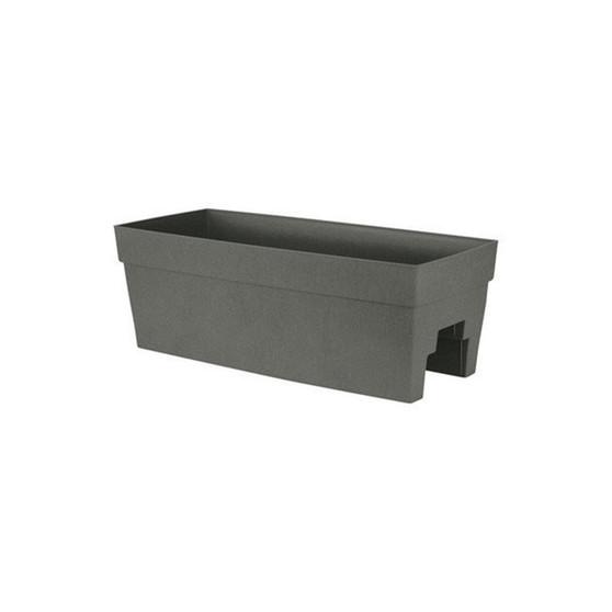 Plastic Rail Planter Rectangular 3527-04 Slate 27 Inch