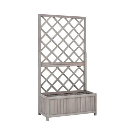 Garden Trellis Planter Gray 27.6"x11.8"x53.1" Solid Firwood