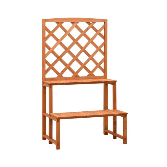 Plant Stand with Trellis Orange 27.6"x16.5"x47.2" Solid Firwood