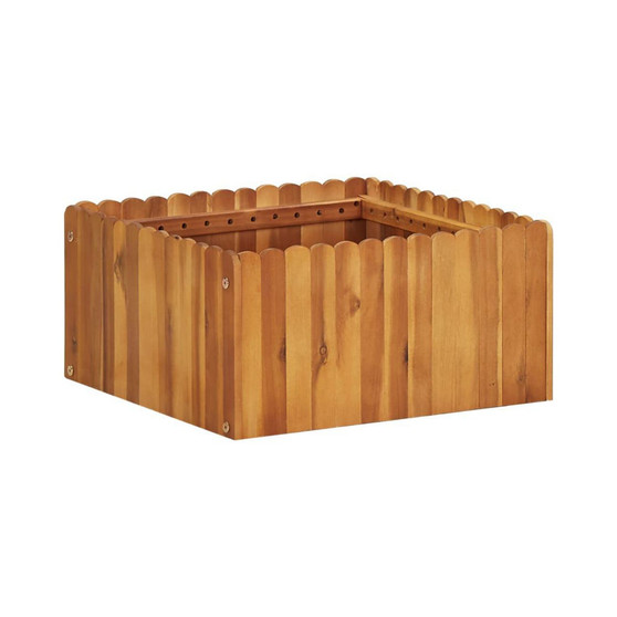 Garden Raised Bed 19.6"x19.6"x9.8" Solid Acacia Wood