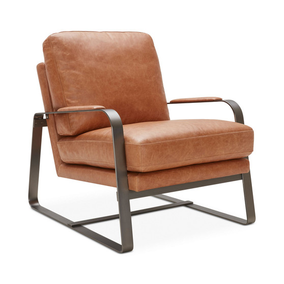 Jollene 27" Leather Accent Chair, Created for Macy's