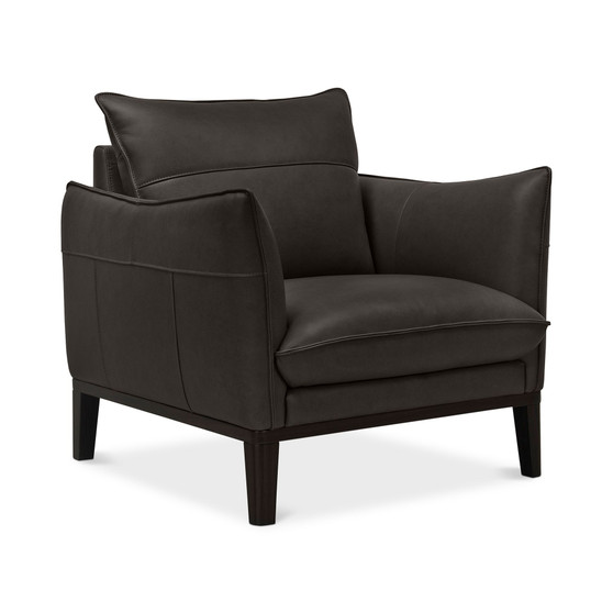CLOSEOUT! Chanute 34" Leather Chair, Created for Macy's
