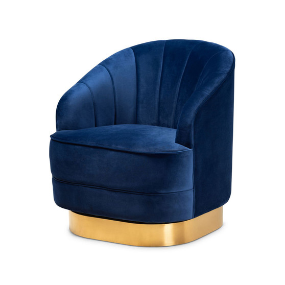Furniture Fiore Glam and Luxe Upholstered Swivel Accent Chair