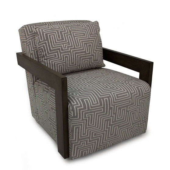CLOSEOUT! Saulie 30" Fabric Swivel Chair, Created for Macy's
