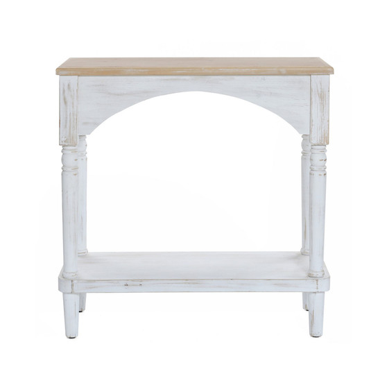 Farmhouse 15" Medium Density Fiberboard, Wood Single Shelf Console Table
