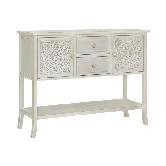 Antiqued Carved Console Table