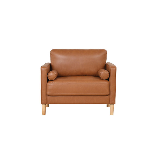 39.8"W Faux Leather Upholstered Morris Chair