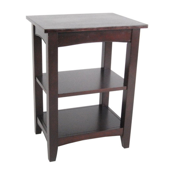 Shaker Cottage 2 Shelf End Table, Espresso