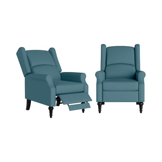 Schryer Wingback Pushback Recliner Chairs, Set of 2