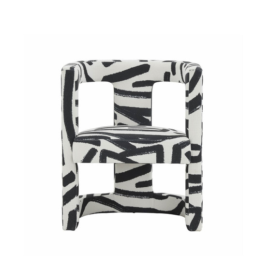 Ada Brushstroke Pattern Velvet Chair