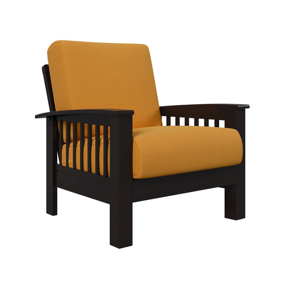 Maison Hill Mission-Style Armchair with Espresso Exposed Wood Frame