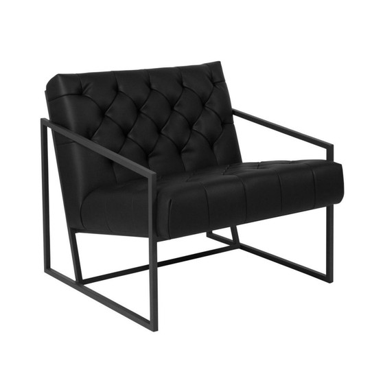 Vienna Modern Lounge Chair With Tufted Seating And Metal Frame