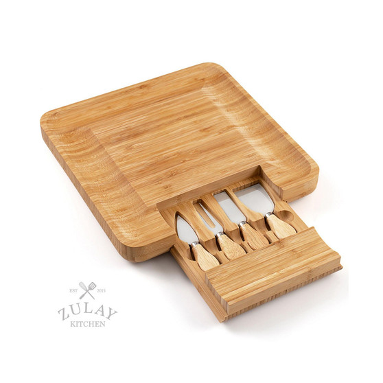 Bamboo Cheese Board and Knife Set