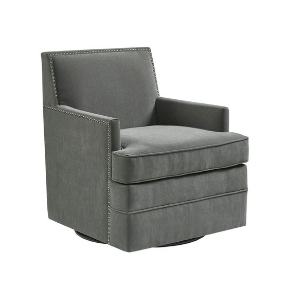 Circa 27" Wide Fabric Upholstered Armed Swivel Chair