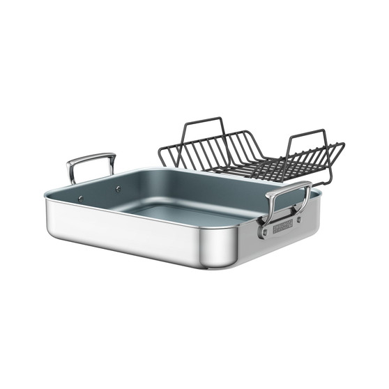 Zwliing Polished Stainless Steel Ceramic Nonstick Roasting Pan