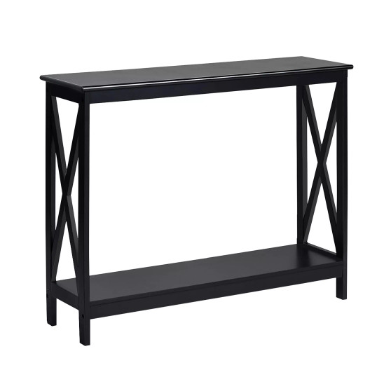 2-Tier Console Table x-Design Bookshelf Sofa Side Accent Table