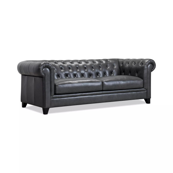 Ciarah Chesterfield Leather Sofa, Created for Macys