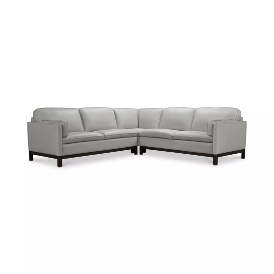 Virton 3-Pc. Leather "L" Sectional Sofa, Created for Macy's
