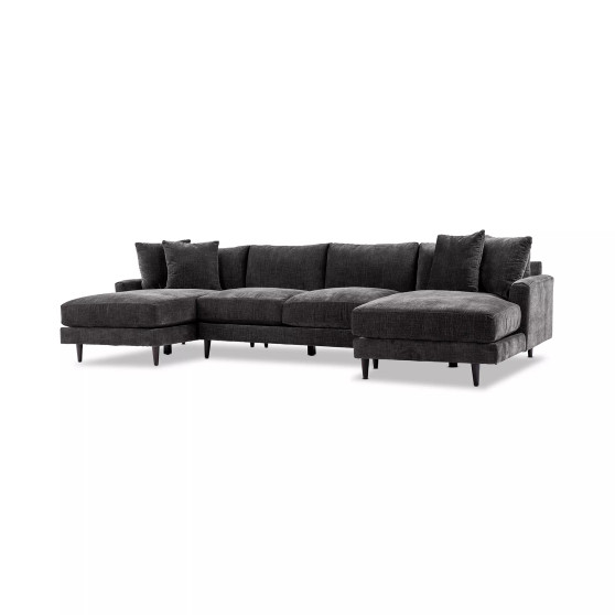 Mariyah Fabric 3-Pc. Double Chaise, Created for Macy's