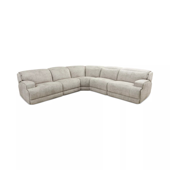Sebaston 5-Pc. Fabric Sectional with 2 Power Motion Recliners, Created for Macy's