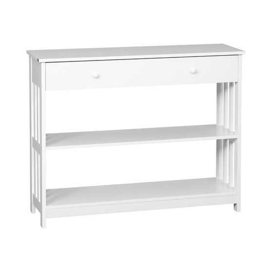 Console Hallway Table with Extra Wide Pull Out Drawer and Elevated Base