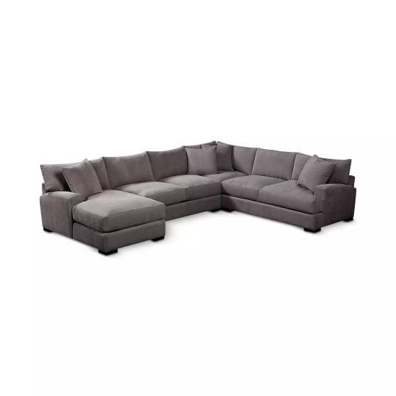 Rhyder 4-Pc. 112" Fabric Sectional Sofa with Chaise, Created for Macy's
