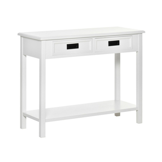 39" Narrow Console Entryway Accent Display Table w/ 2 Drawers & Shelf