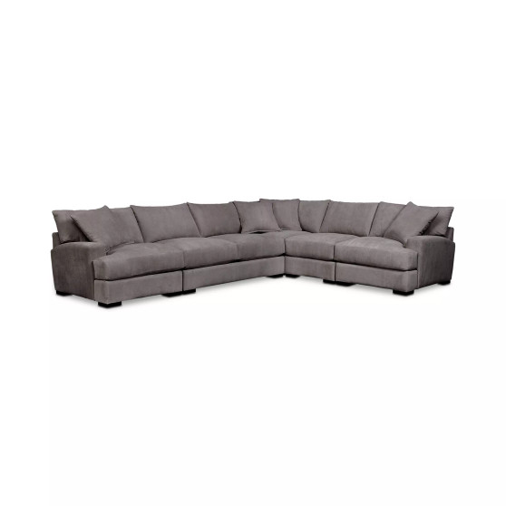 Rhyder 5-Pc. Fabric Sectional Sofa with Apartment Sofa, Created for Macy's