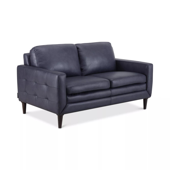 CLOSEOUT! Locasta 58" Tufted Leather Loveseat, Created for Macy's