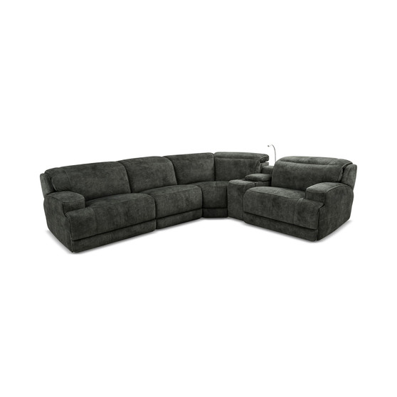 Sebaston 5-Pc. Fabric Sectional with 2 Power Motion Recliners and 1 USB Console, Created for Macy's