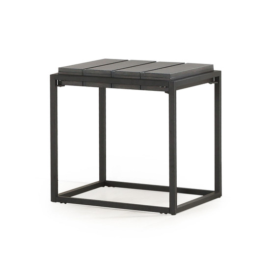 Tekoa 22" Square Wood and Iron End Table
