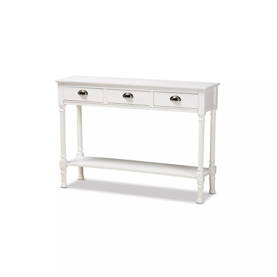 Garvey French Provincial Finished Wood 3-Drawer Entryway Console Table