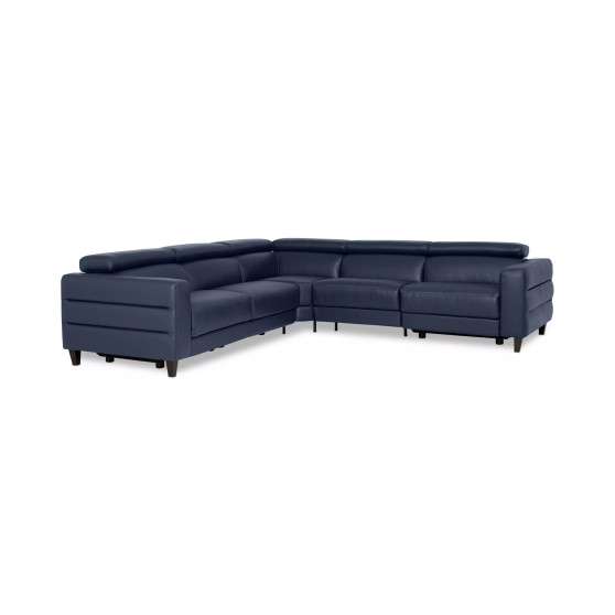 Silvanah 5-Pc. "L" Leather Sectional with 3 Power Recliners