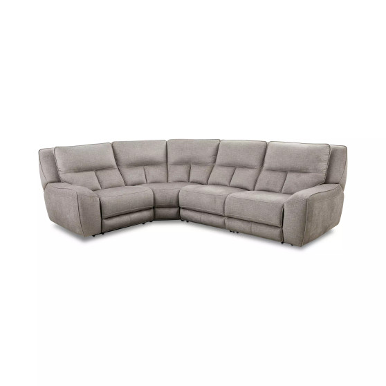 Terrine 4-Pc. Fabric Sectional with 2 Power Motion Recliners