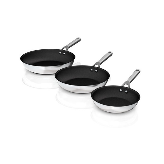 Foodi NeverStick Stainless 8", 10.25" & 12" Pan Set