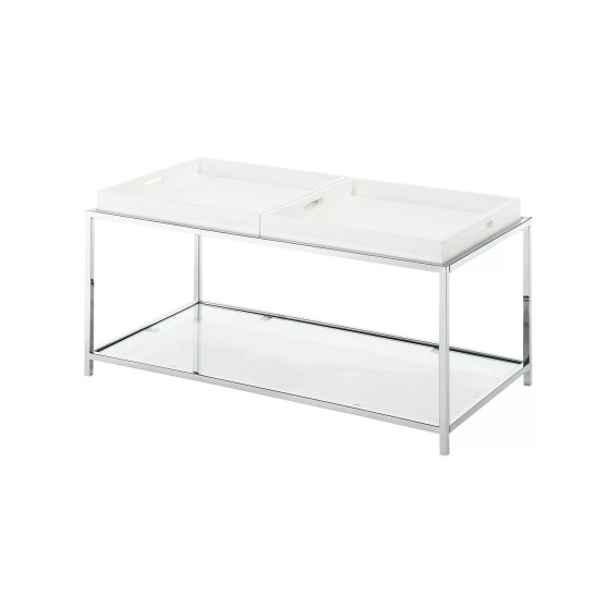 Palm Beach Coffee Table with Shelf and Removable Trays