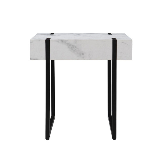 Rangy Modern Faux Marble End Table