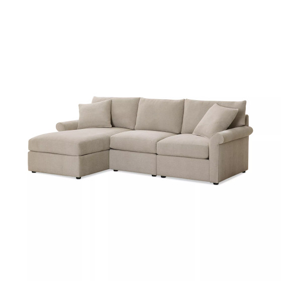 Wrenley 99" 3-Pc. Fabric Modular Chaise Sectional Sofa