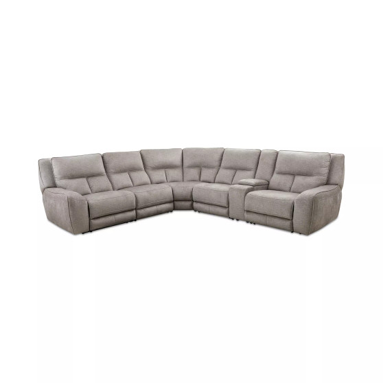 Terrine 6-Pc. Fabric Sectional with 2 Power Motion Recliners and 1 USB Console
