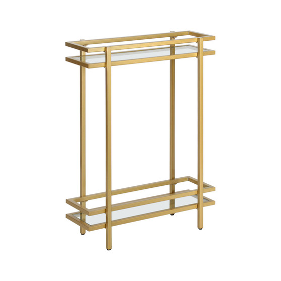 Robillard 22" Wide Metal and Glass Rectangular Console Table