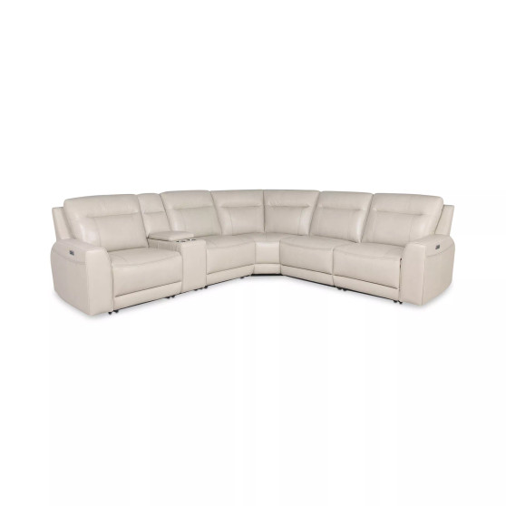 CLOSEOUT! Blairemoore 6-Pc. Leather Sectional with 1 USB Console and 3 Power Recliners